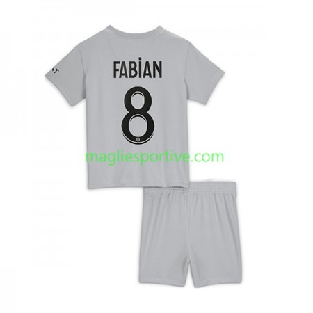 Completo Calcio Paris Saint Germain Fabian 8 Bambino Divisa Trasferta 2022-2023